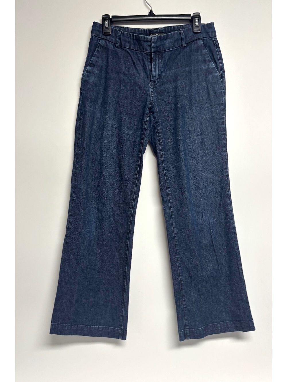 Eddie Bauer Womenโs Blue Denim Trouser Jeans Wide Leg Pants Approx. 32 Waist